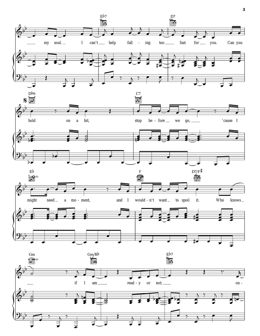 Who Knows Piano, Vocal, Guitar scores gallery preview page 3