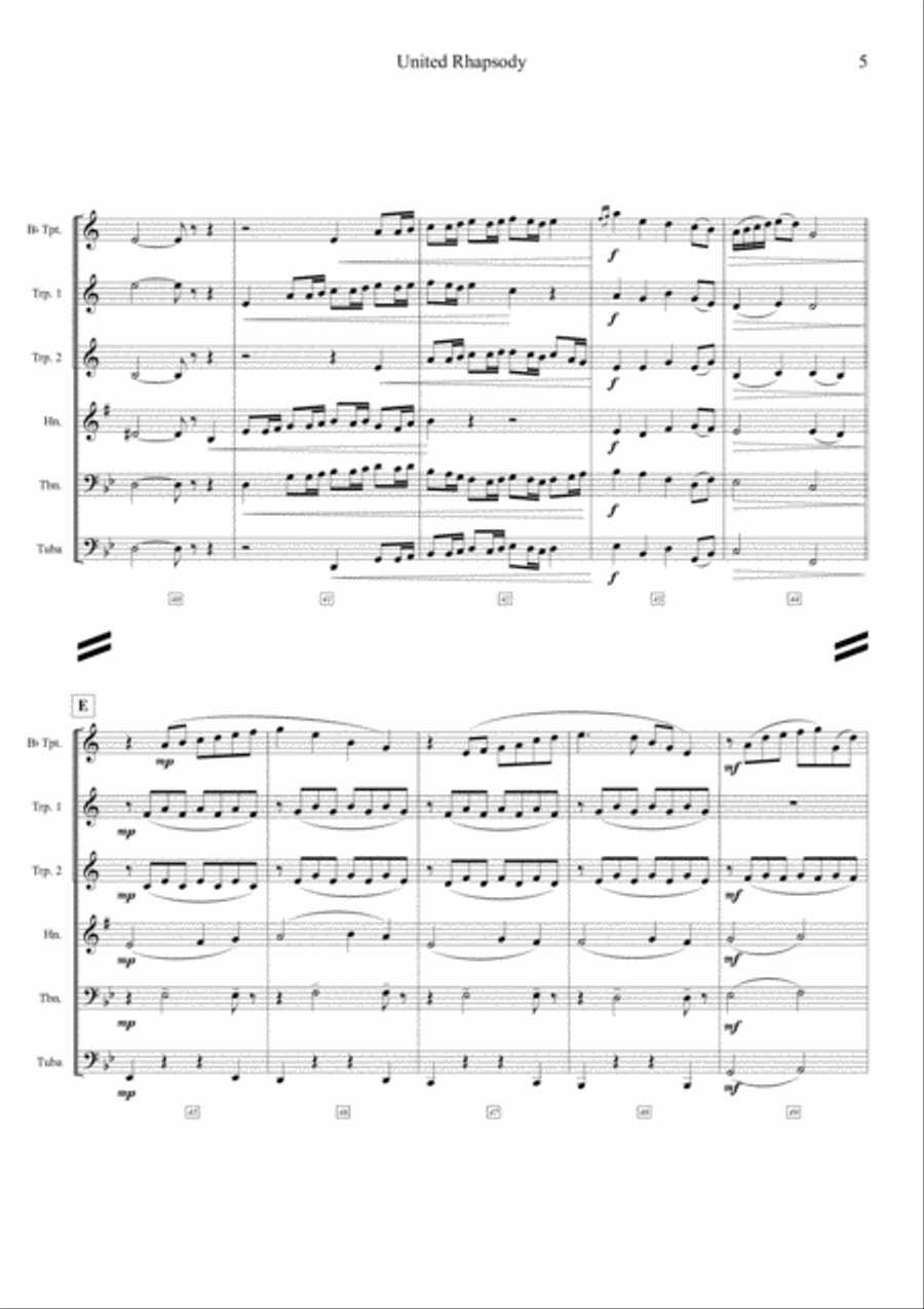 United Rhapsody Brass Ensemble scores gallery preview page 5