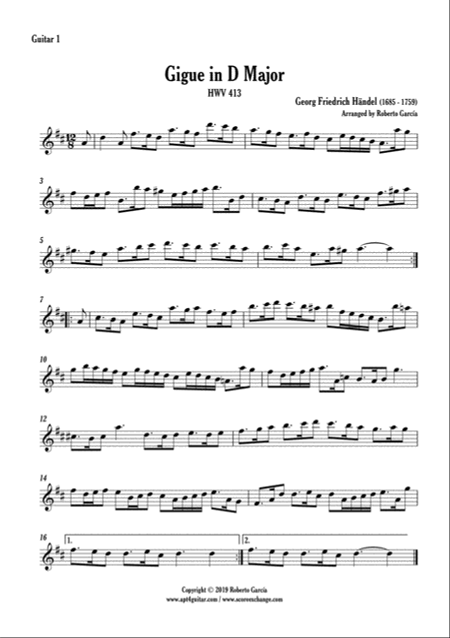 Gigue in D Major Small Ensemble scores gallery preview page 3