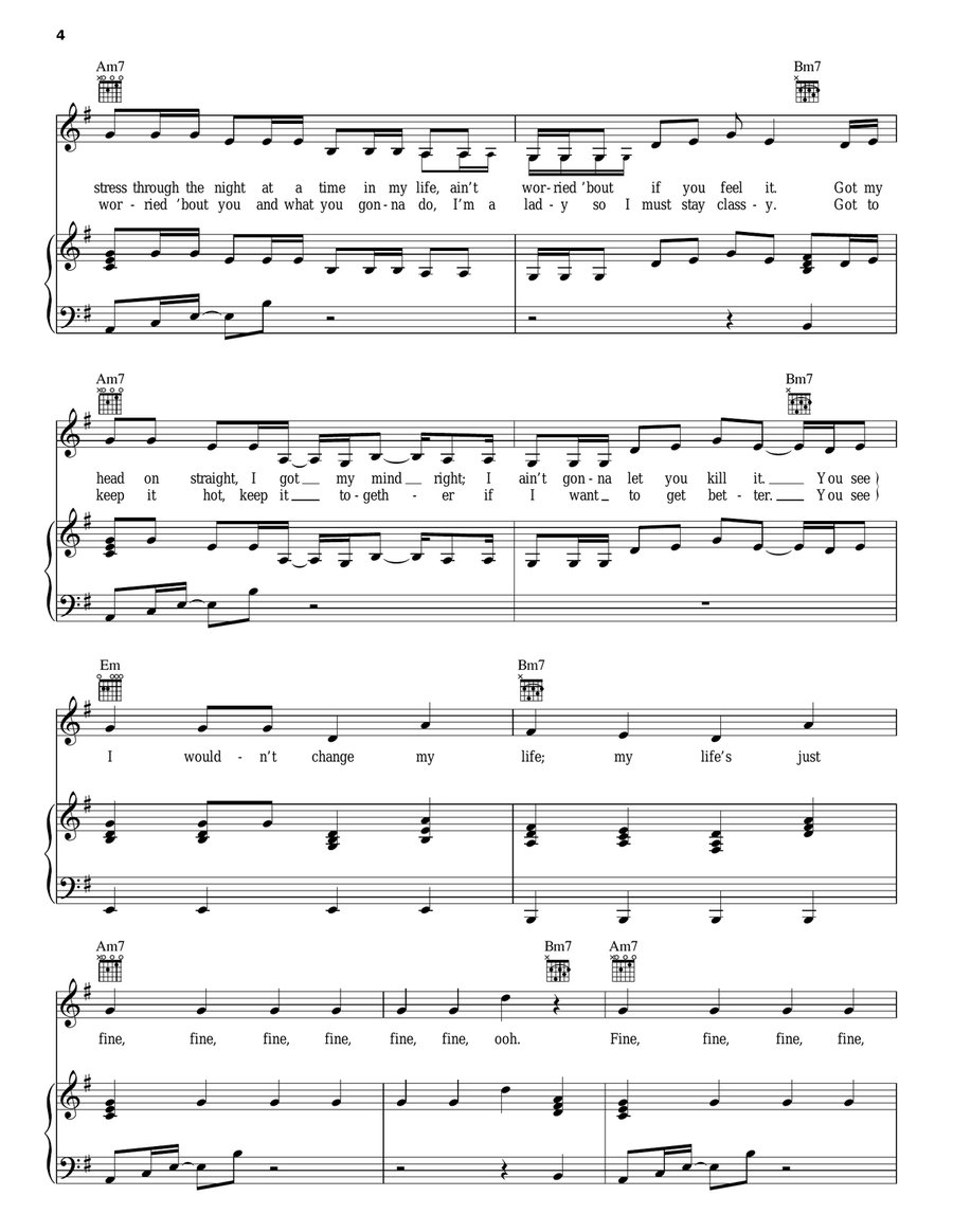 Just Fine Piano, Vocal, Guitar scores gallery preview page 4