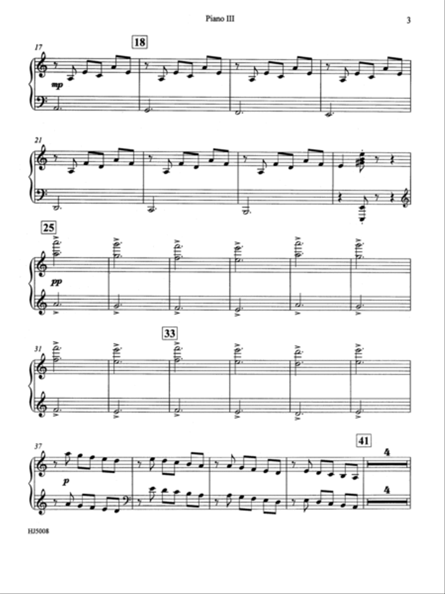 Ukrainian Bell Carol (Piano Quartet - Four Pianos) - Piano III Choir scores gallery preview page 2
