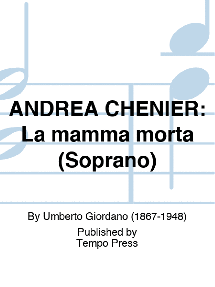 ANDREA CHENIER: La mamma morta (Soprano) Set of Parts scores gallery preview page 1