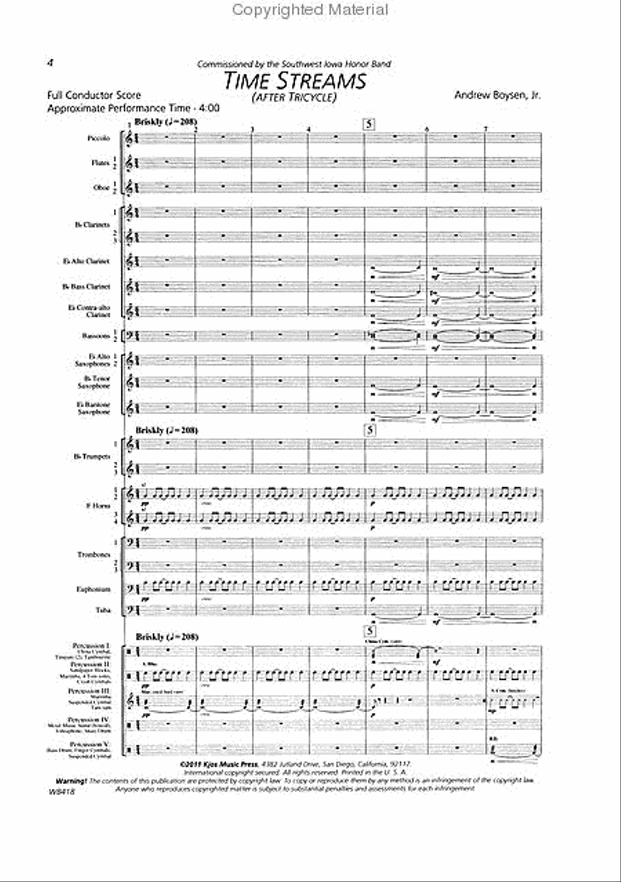 Time Streams (after Tricycle) Concert Band scores gallery preview page 2