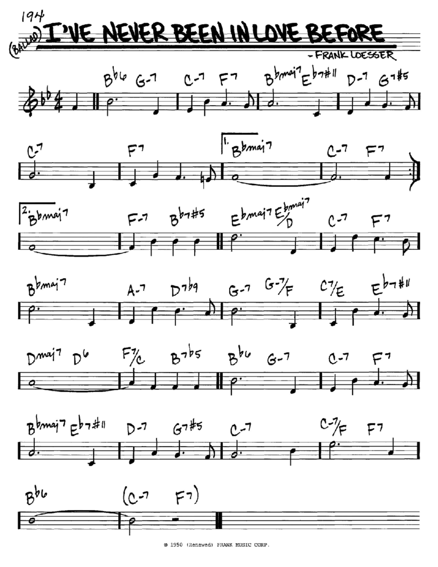 I've Never Been In Love Before C Instrument scores gallery preview page 1