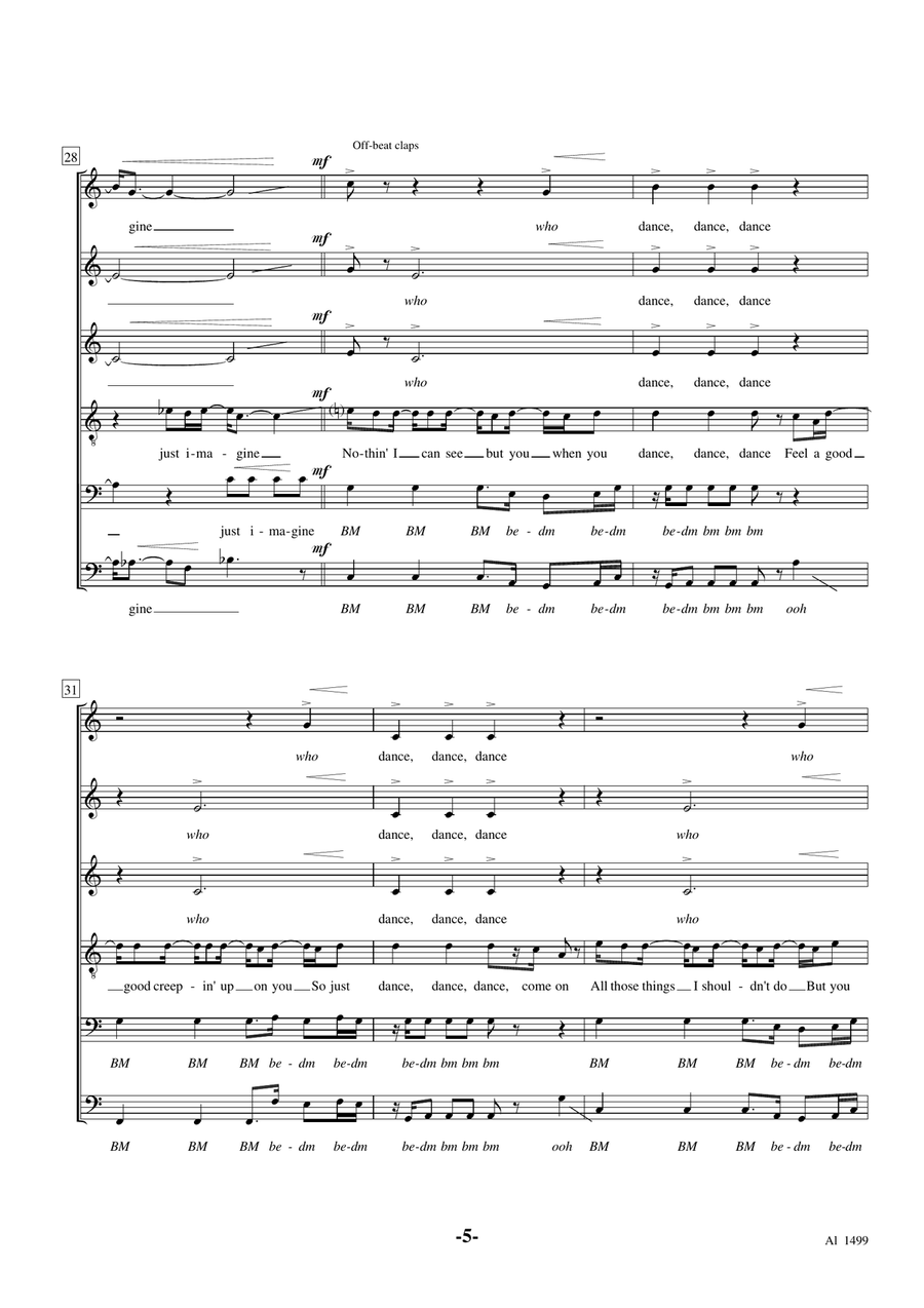 Can't Stop The Feeling from TROLLS Divisi scores gallery preview page 5