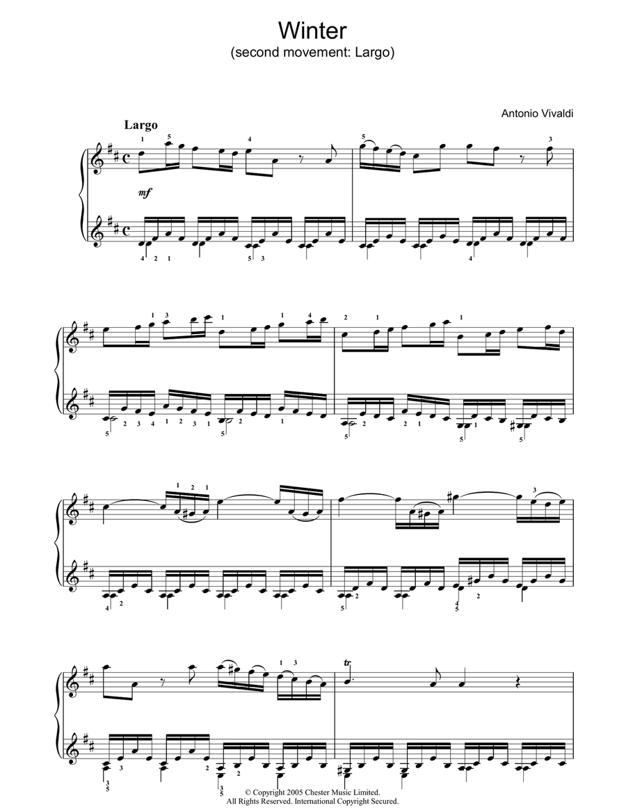 Winter Piano Solo scores gallery preview page 1