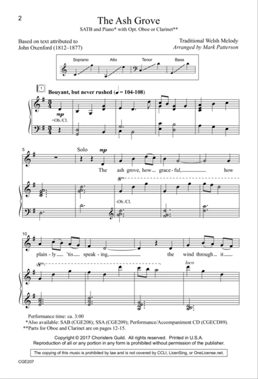 The Ash Grove (SATB) The Ash Grove (SATB) 4-Part scores gallery preview page 2