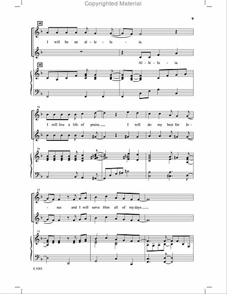 I Will Do My Best for Jesus Unison Choir scores gallery preview page 8