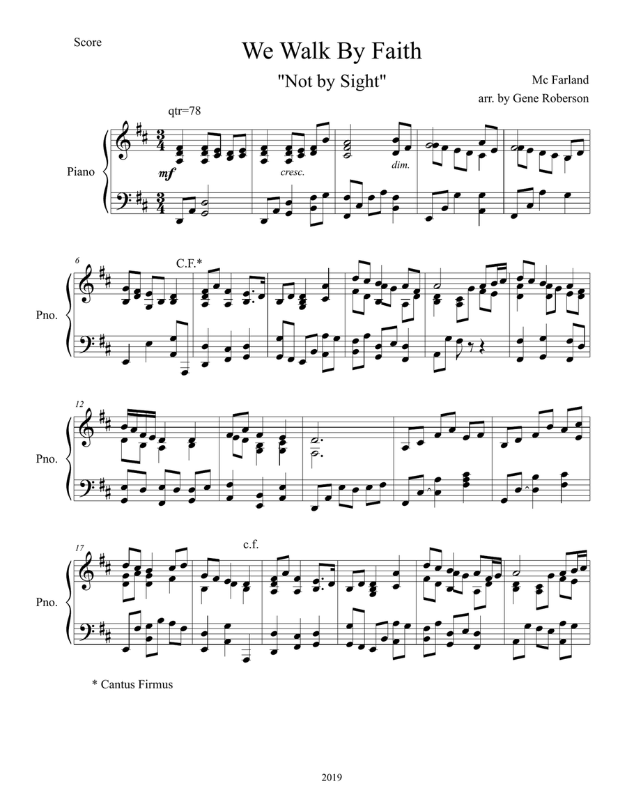 We Walk By Faith (Not by Sight) Piano solo Piano Solo scores gallery preview page 2