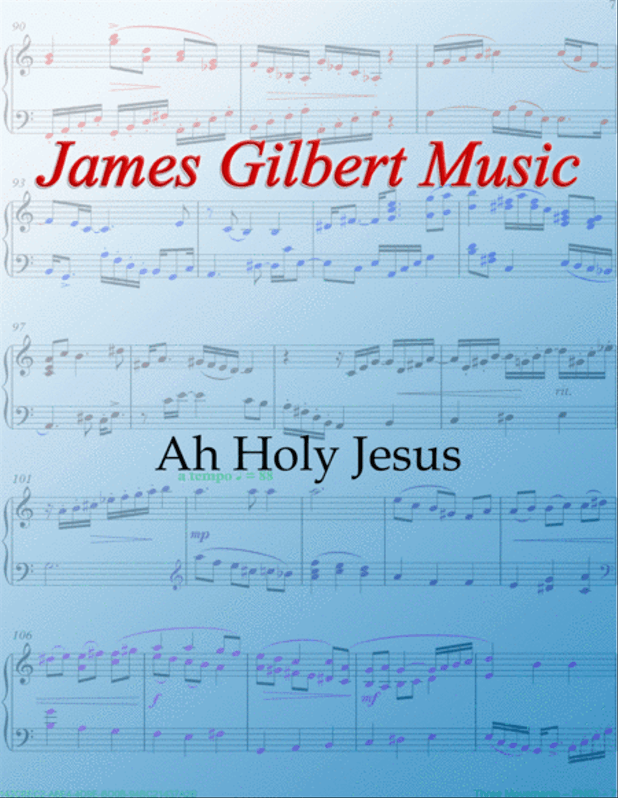 Ah, Holy Jesus Piano Solo scores gallery preview page 1