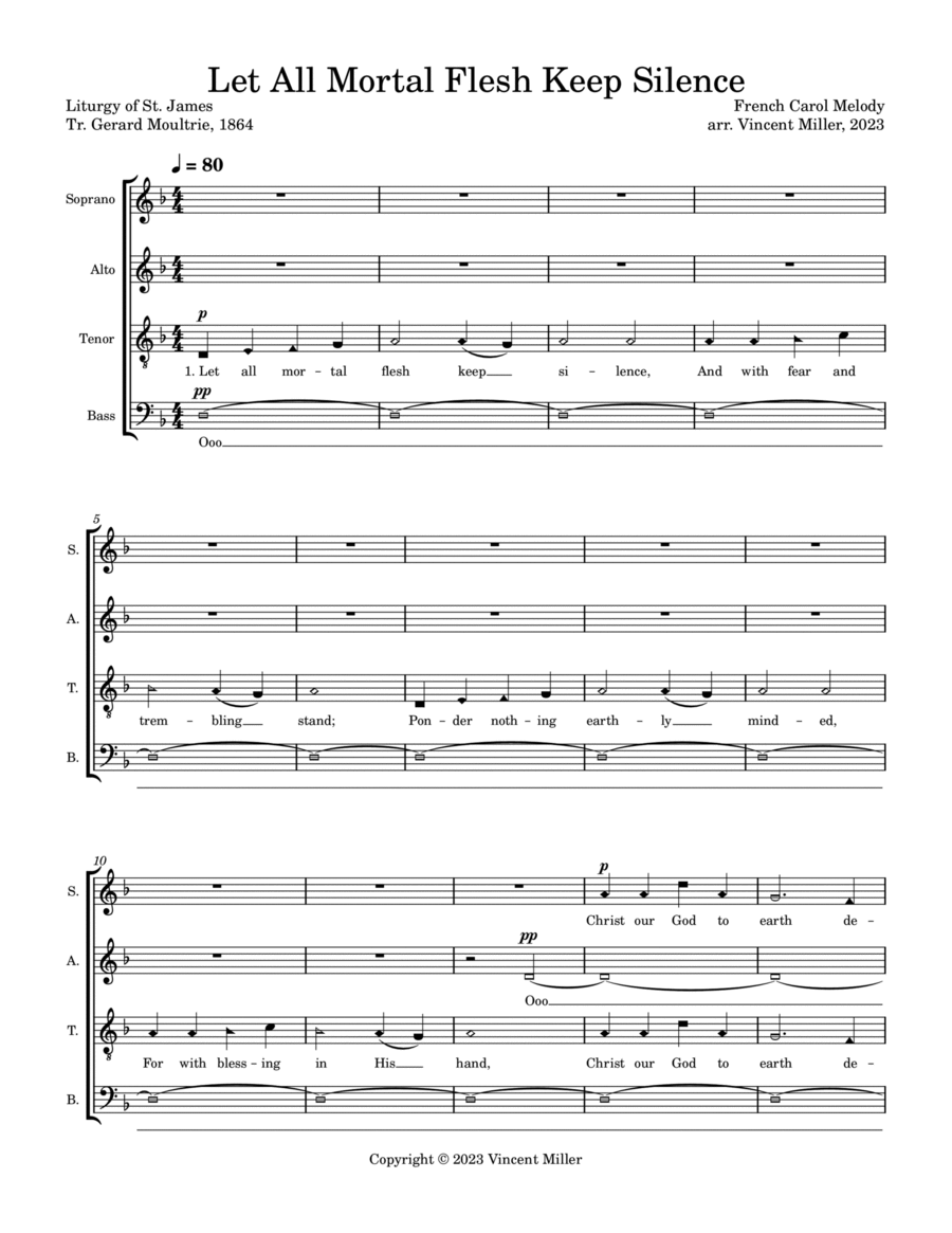 Let All Mortal Flesh Keep Silence 4-Part scores gallery preview page 1