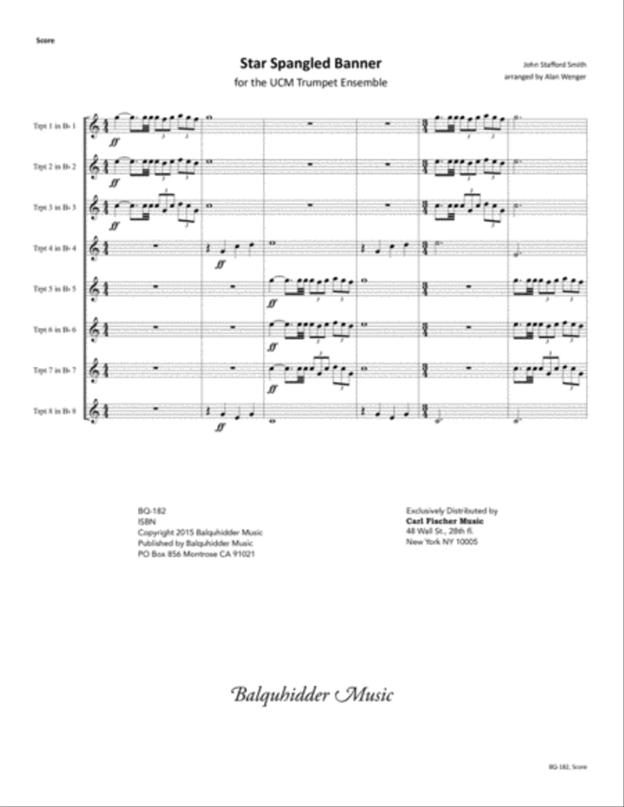 The Star Spangled Banner B-Flat Trumpet scores gallery preview page 2