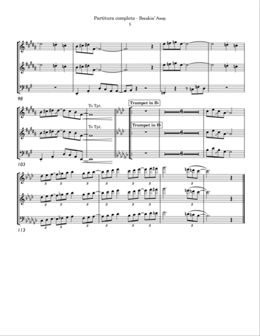 Breakin' Away Small Ensemble scores gallery preview page 5