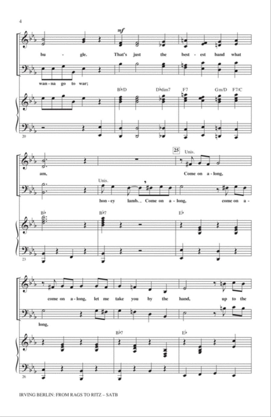 Irving Berlin: From Rags To Ritz (Medley) 4-Part scores gallery preview page 3