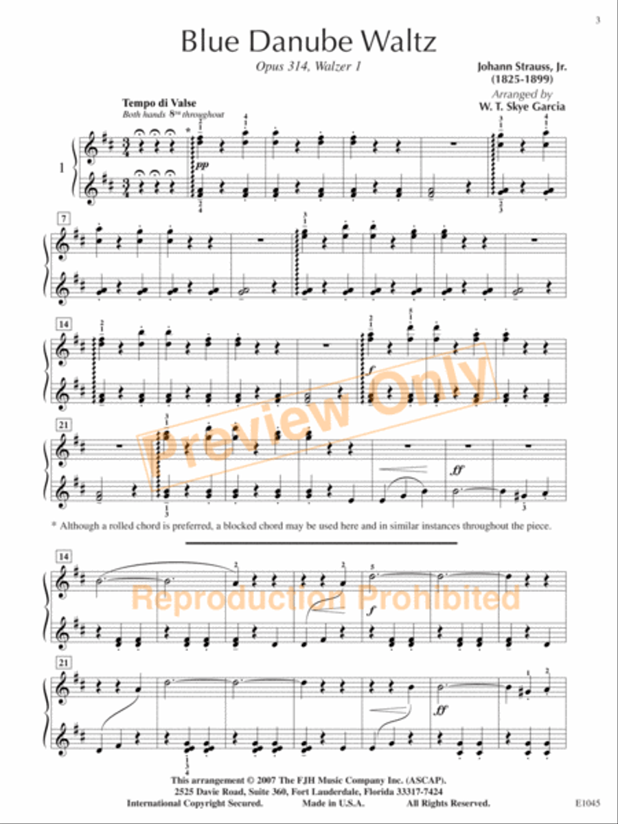 Blue Danube Waltz Small Ensemble scores gallery preview page 5