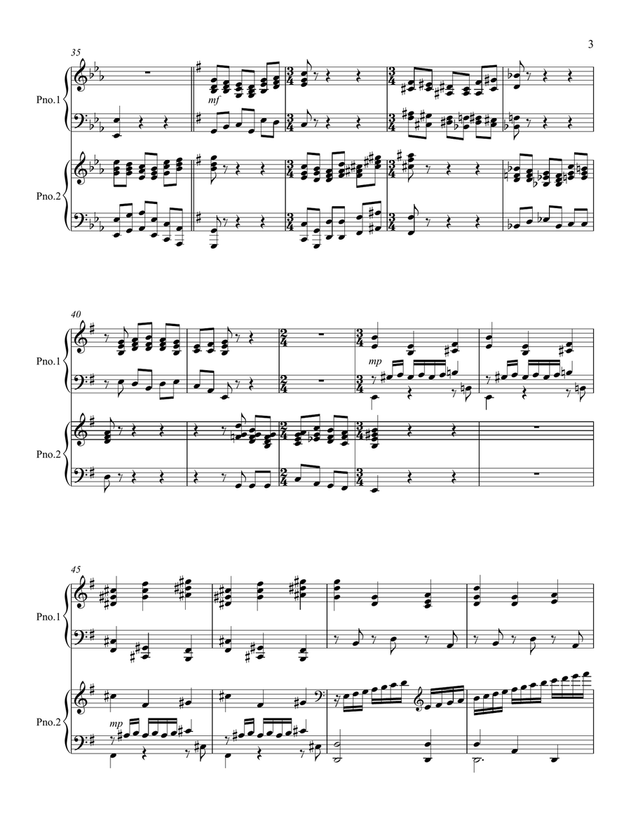 Prelude on the Doxology for Two Pianos 2 Pianos, 4-Hands scores gallery preview page 4