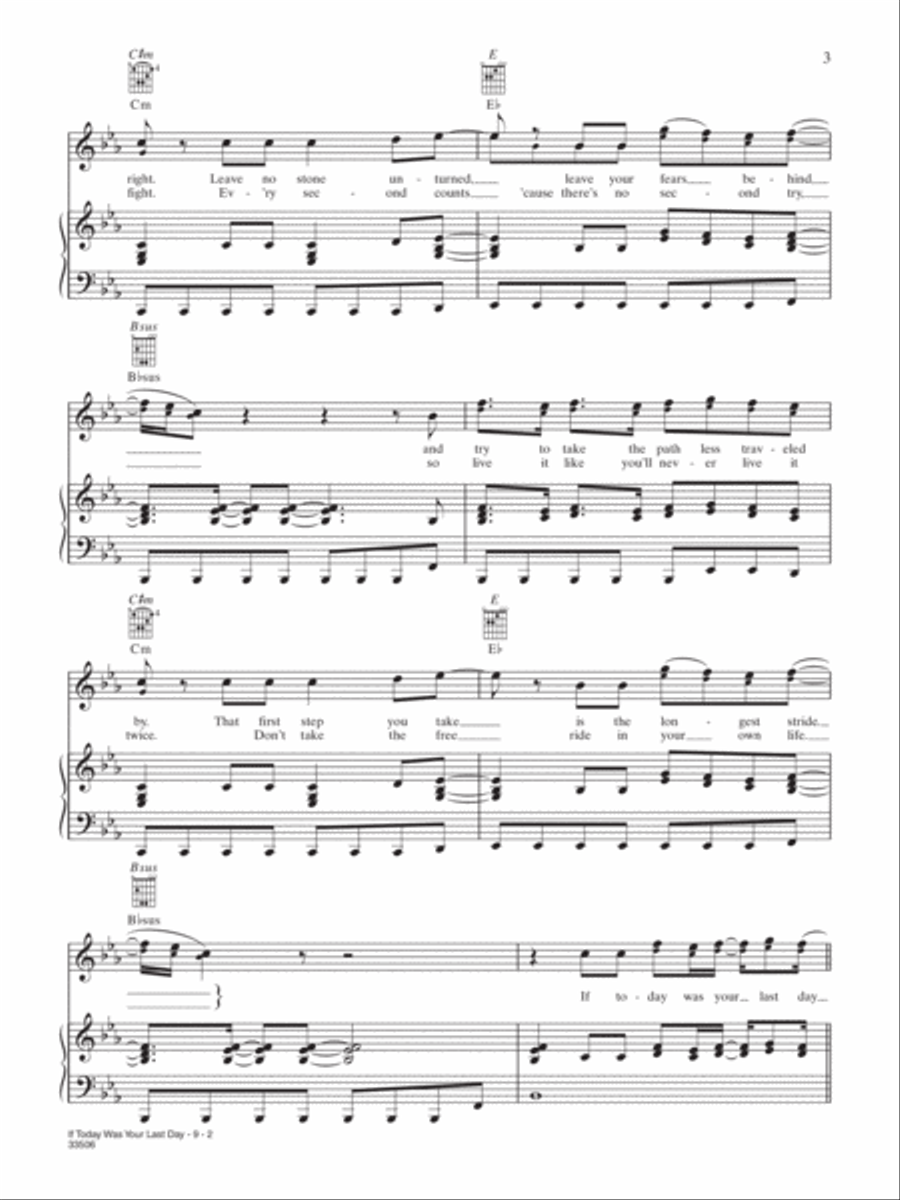 If Today Was Your Last Day Piano, Vocal, Guitar scores gallery preview page 2