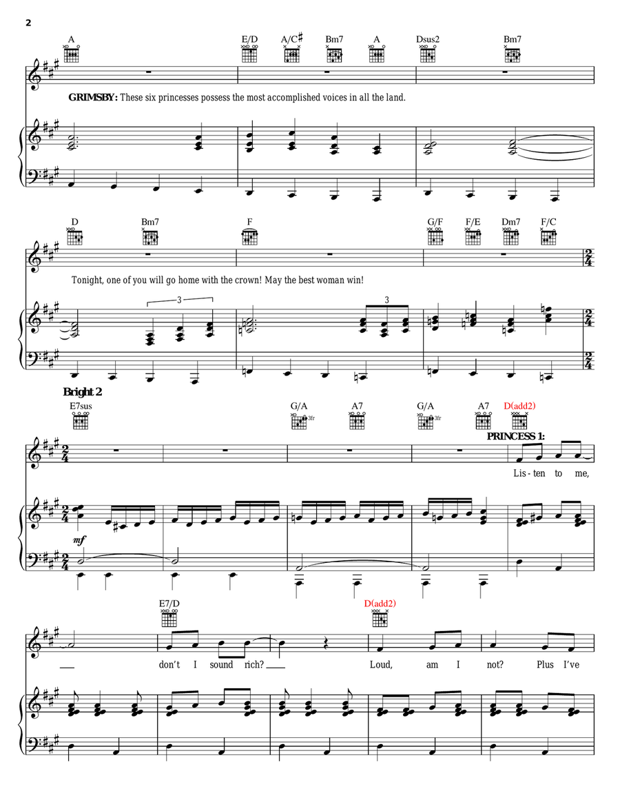 The Contest (from The Little Mermaid: A Broadway Musical) Piano, Vocal, Guitar scores gallery preview page 2