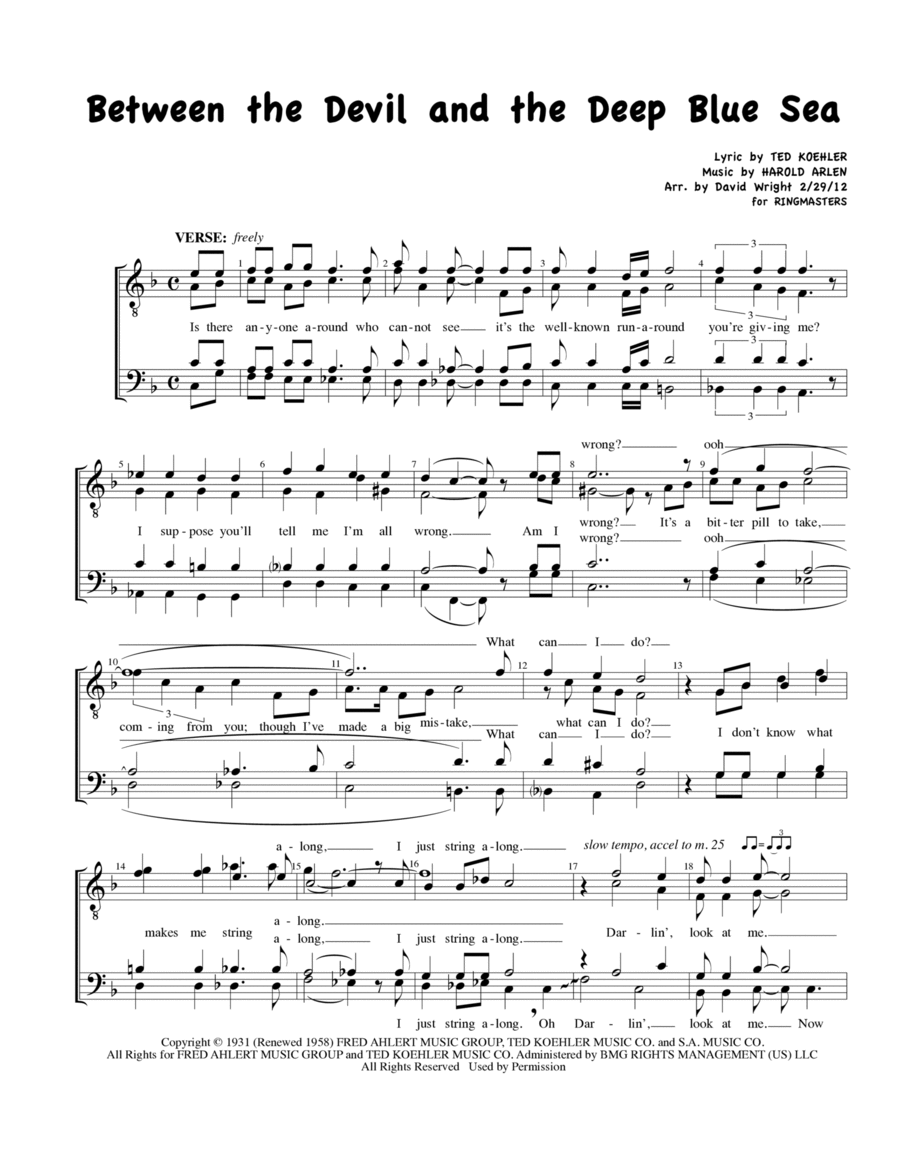 Between The Devil And The Deep Blue Sea Small Ensemble scores gallery preview page 1