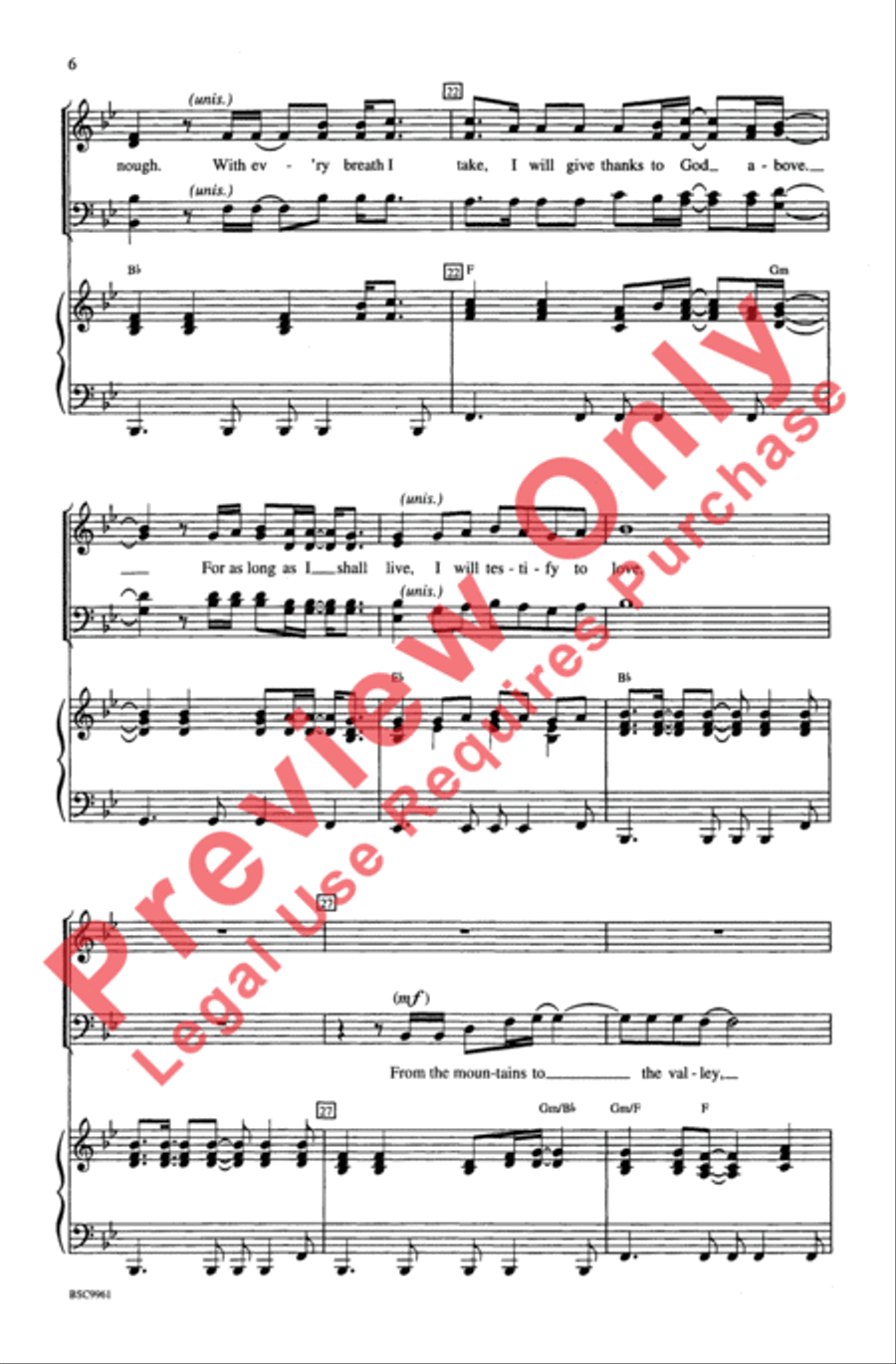 Testify to Love 4-Part scores gallery preview page 5