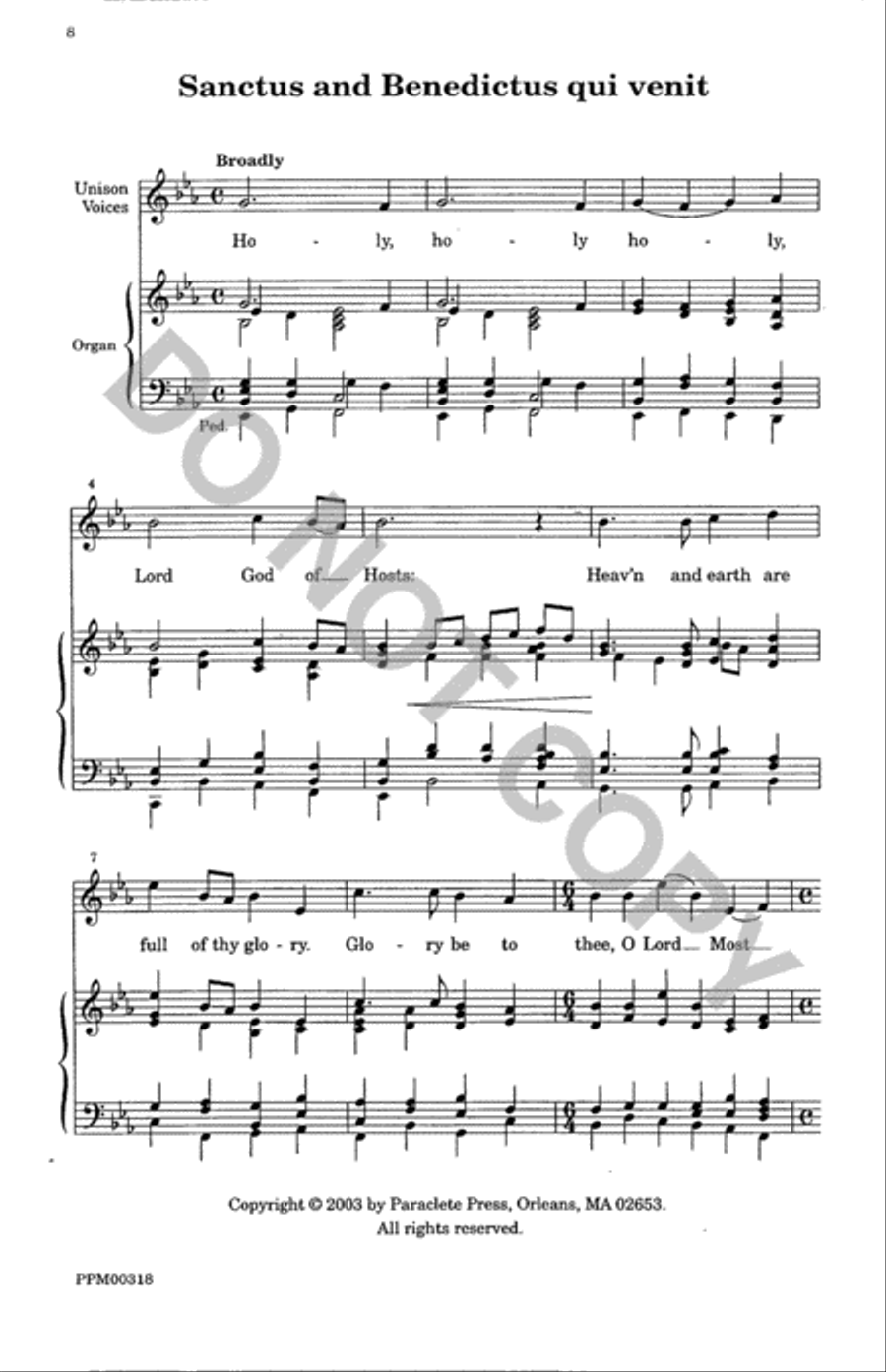 Missa Ecclesia Christi Unison Choir scores gallery preview page 9
