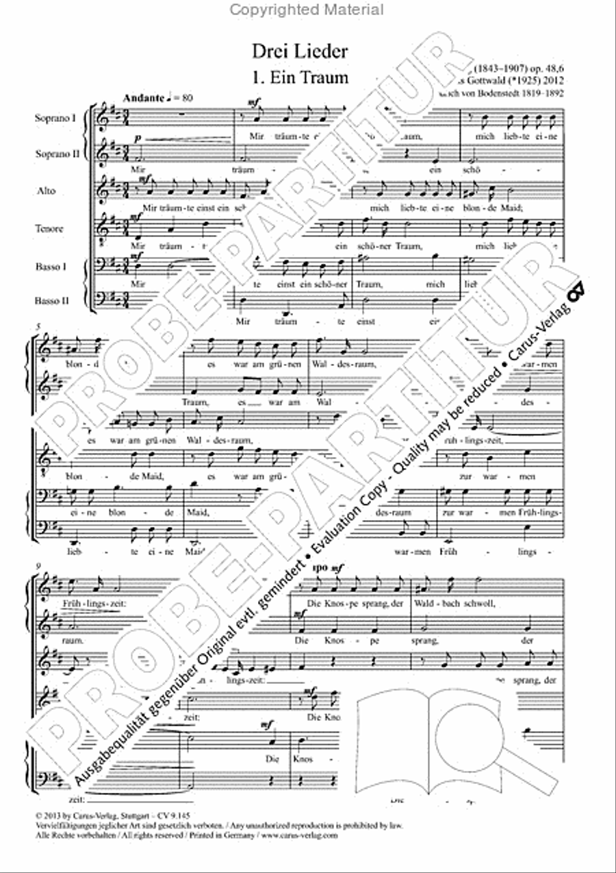 Gottwald/Grieg: Drei Lieder Choir scores gallery preview page 6