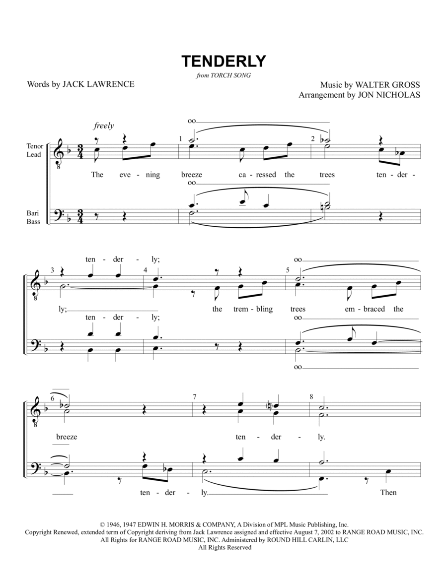 Tenderly TTBB scores gallery preview page 1