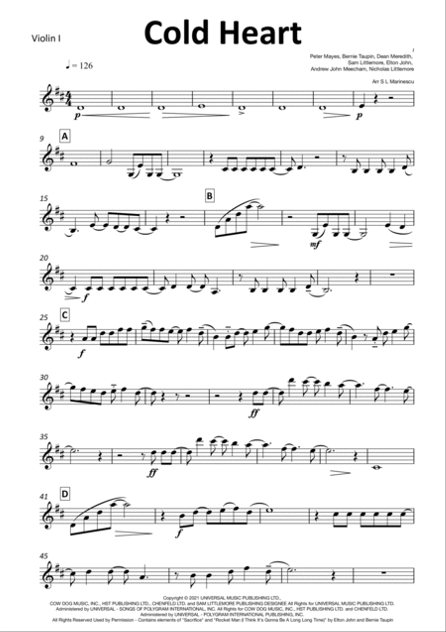 Cold Heart (pnau Remix) String Orchestra scores gallery preview page 5
