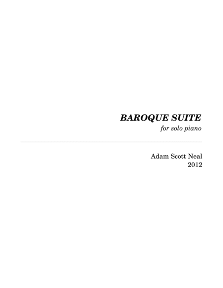 Baroque Suite Piano Solo scores gallery preview page 1