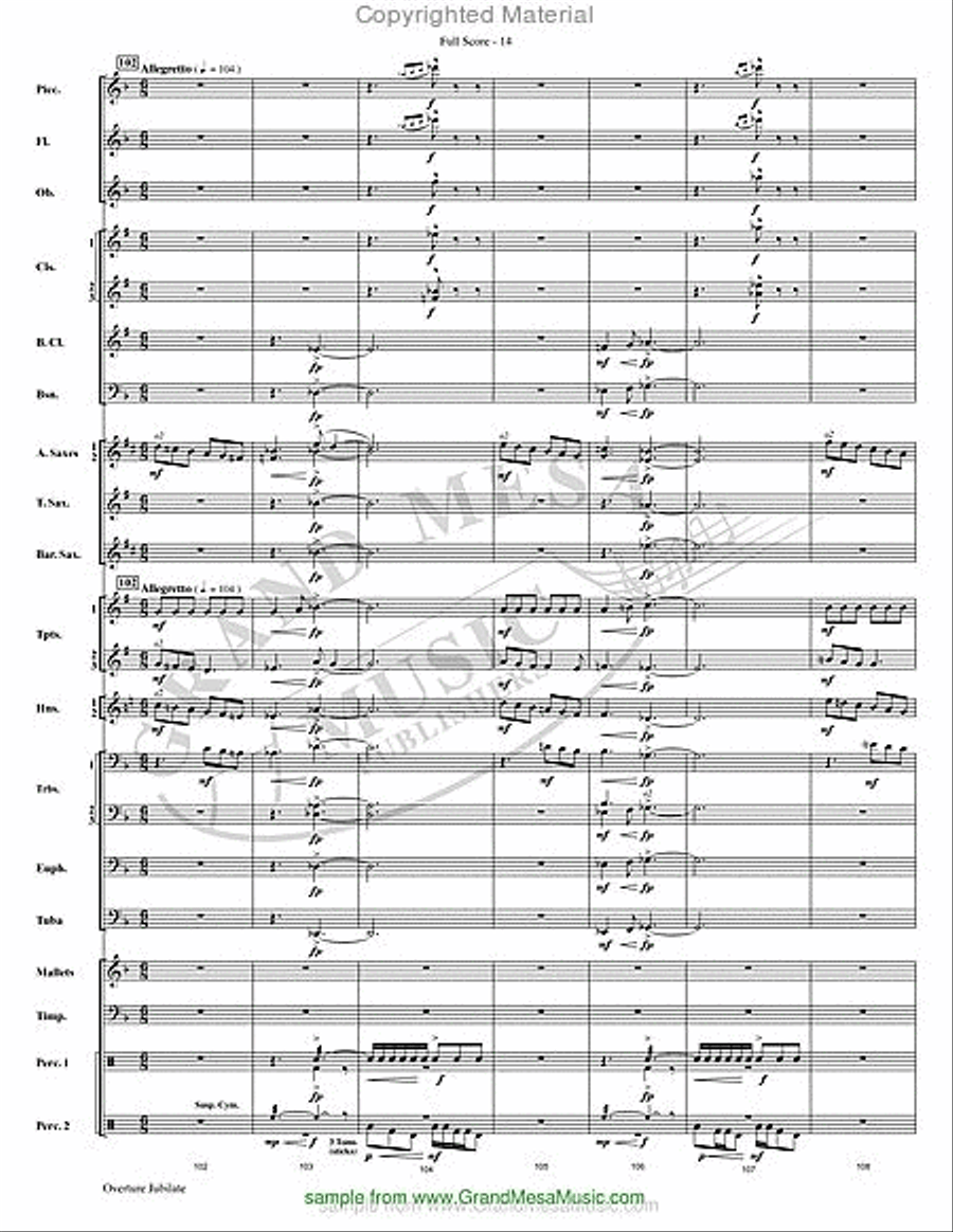 Overture Jubilate Concert Band scores gallery preview page 15