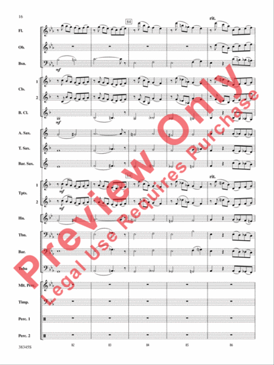 Grand Canyon Suite, Themes from Concert Band scores gallery preview page 17