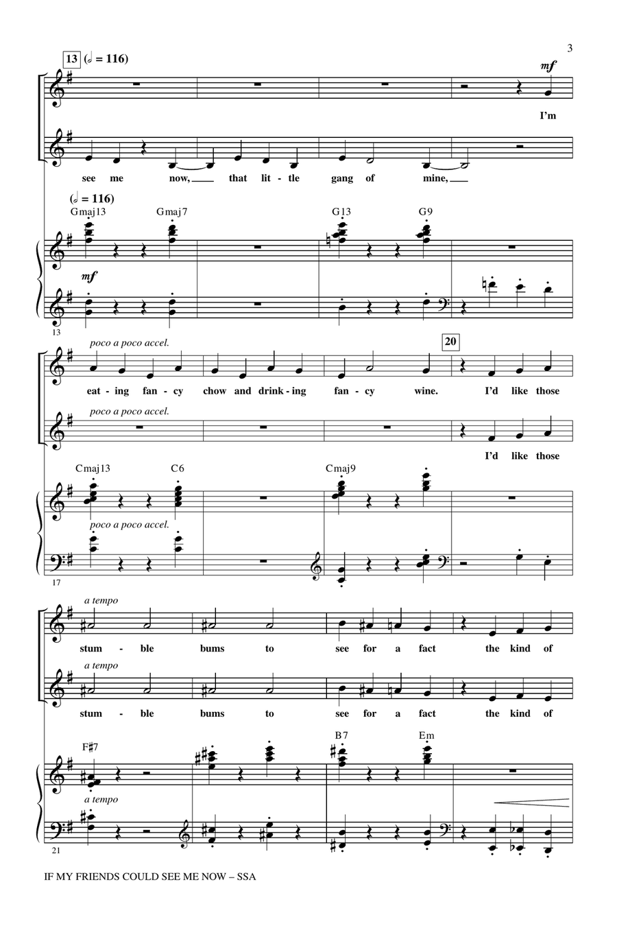 If My Friends Could See Me Now (from Sweet Charity) SSA scores gallery preview page 2
