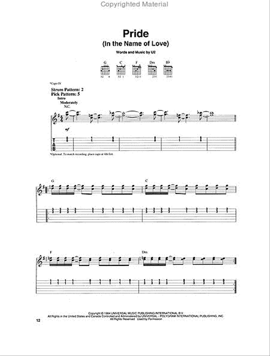 U2 – 18 Singles U2 – 18 Singles Guitar Tablature scores gallery preview page 3