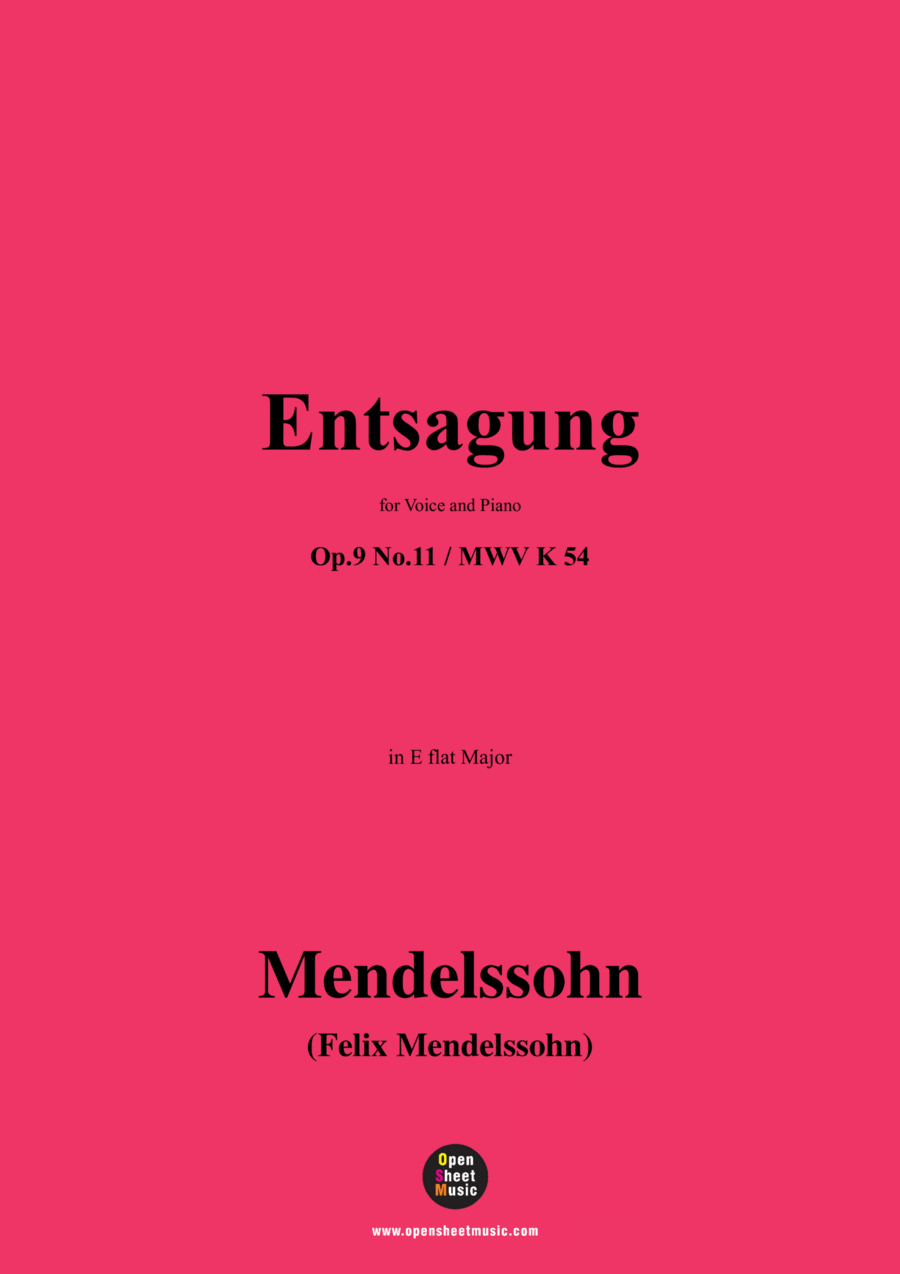 F. Mendelssohn-Entsagung,Op.9 No.11 in E flat Major Voice scores gallery preview page 1