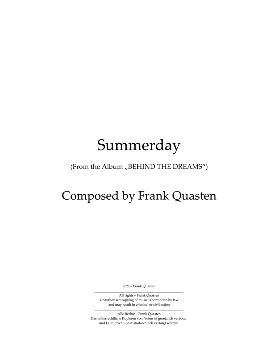 Summerday Piano Solo scores gallery preview page 1