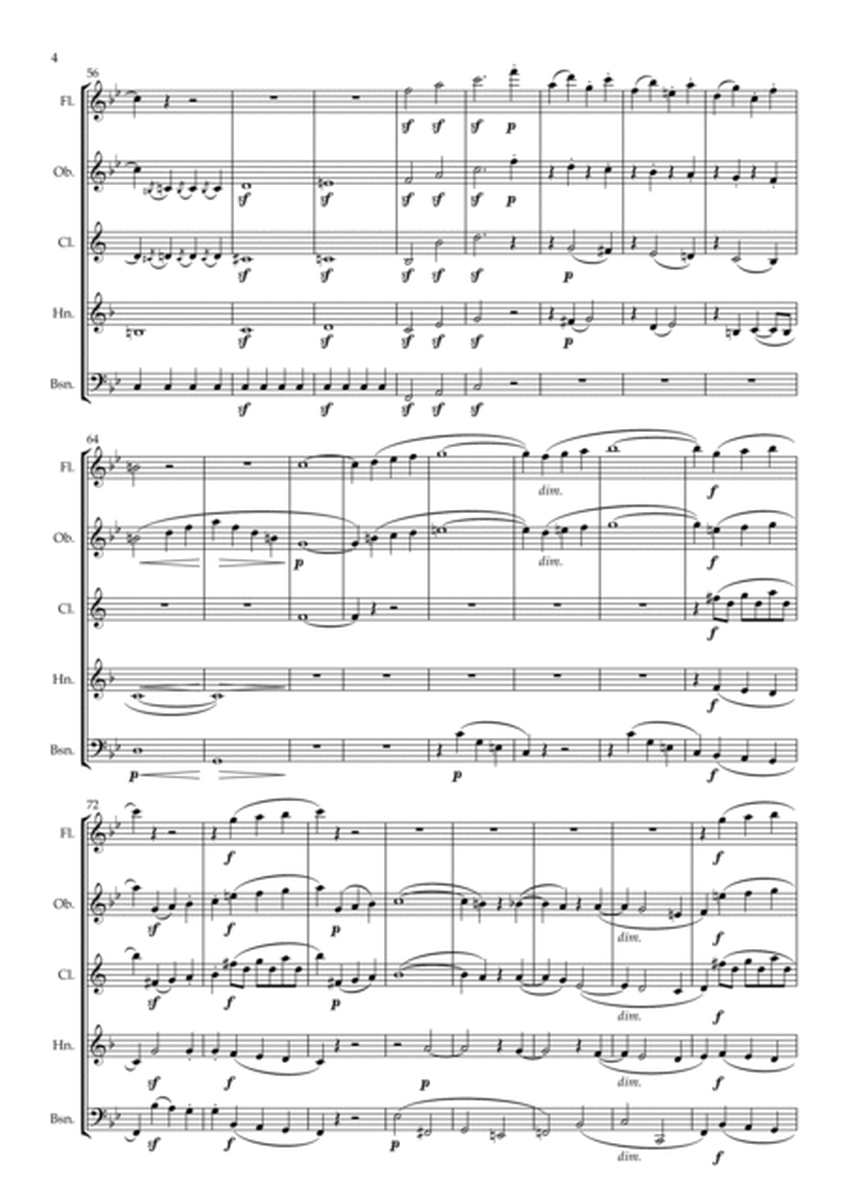 Haydn Symphony 98 First Movement arranged for Wind Quintet image number null
