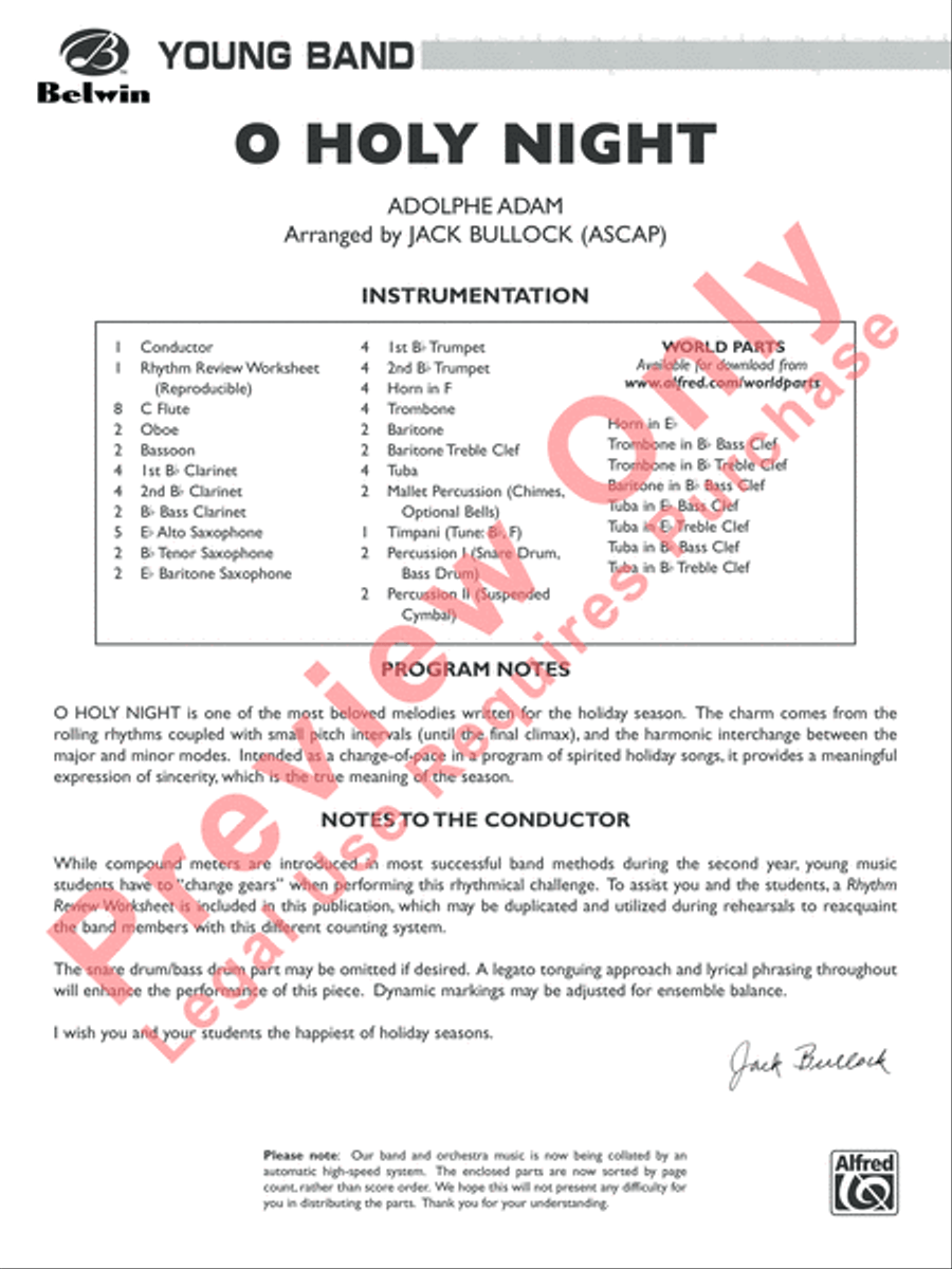 O Holy Night (Cantique de Noel) Concert Band scores gallery preview page 2