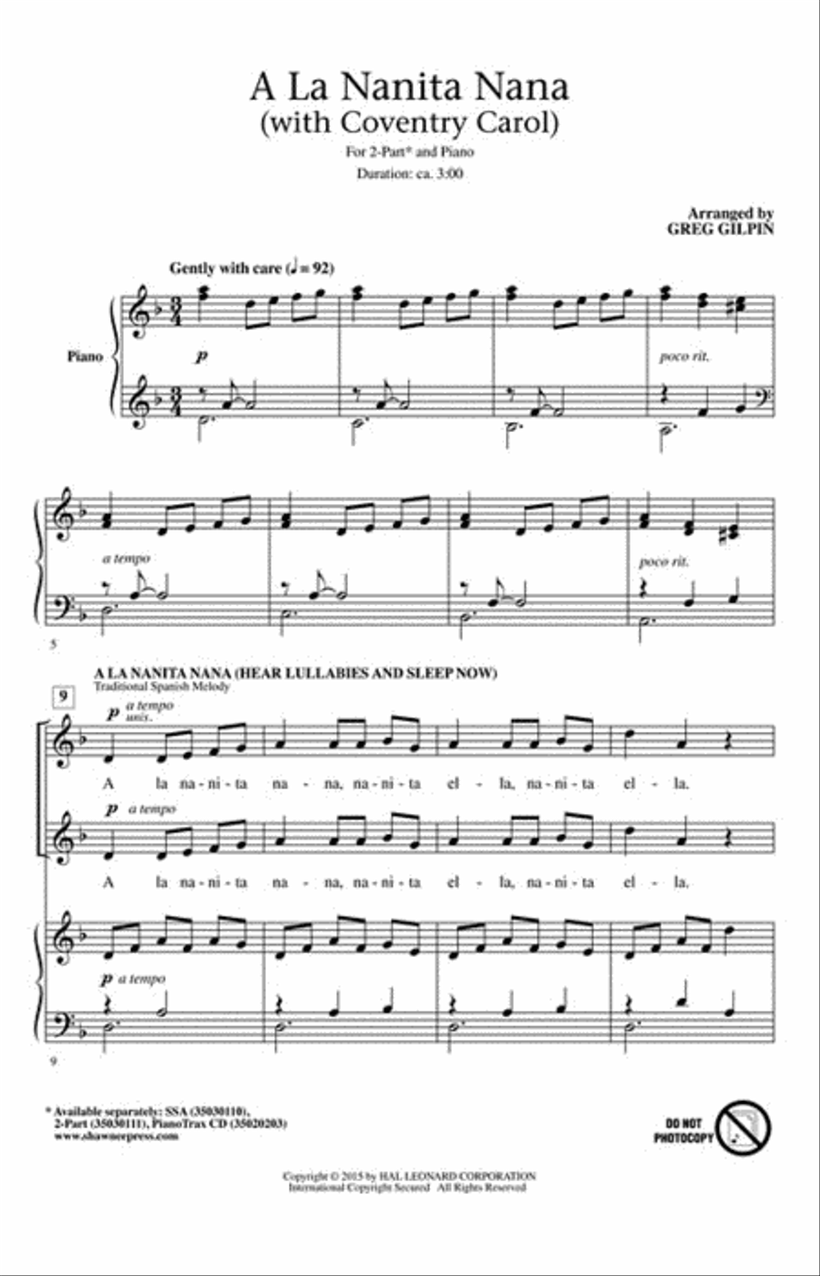 A La Nanita Nana 2-Part scores gallery preview page 2