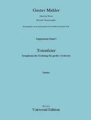 Book cover for Totenfeier, Score