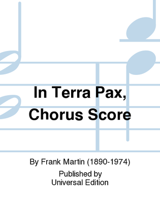 Book cover for In Terra Pax, Chorus Score