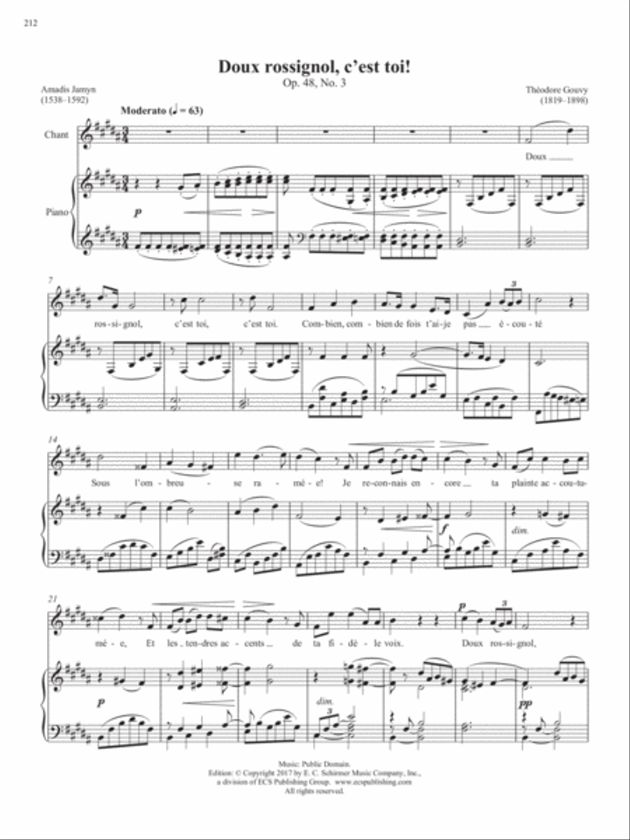 Op. 48, No. 3: Doux rossignol, c'est toi! from Songs of Gouvy, V1 Piano Accompaniment scores gallery preview page 2