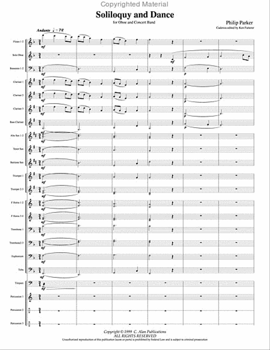 Soliloquy and Dance Concert Band scores gallery preview page 2