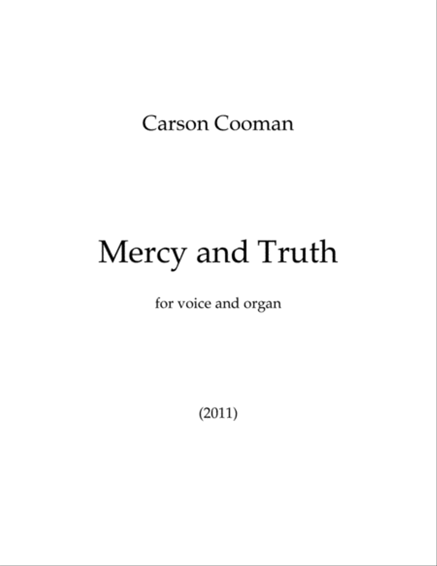 Mercy and Truth (voice and organ version) Voice scores gallery preview page 1