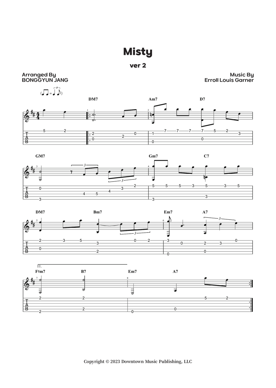 Misty Electric Guitar scores gallery preview page 1