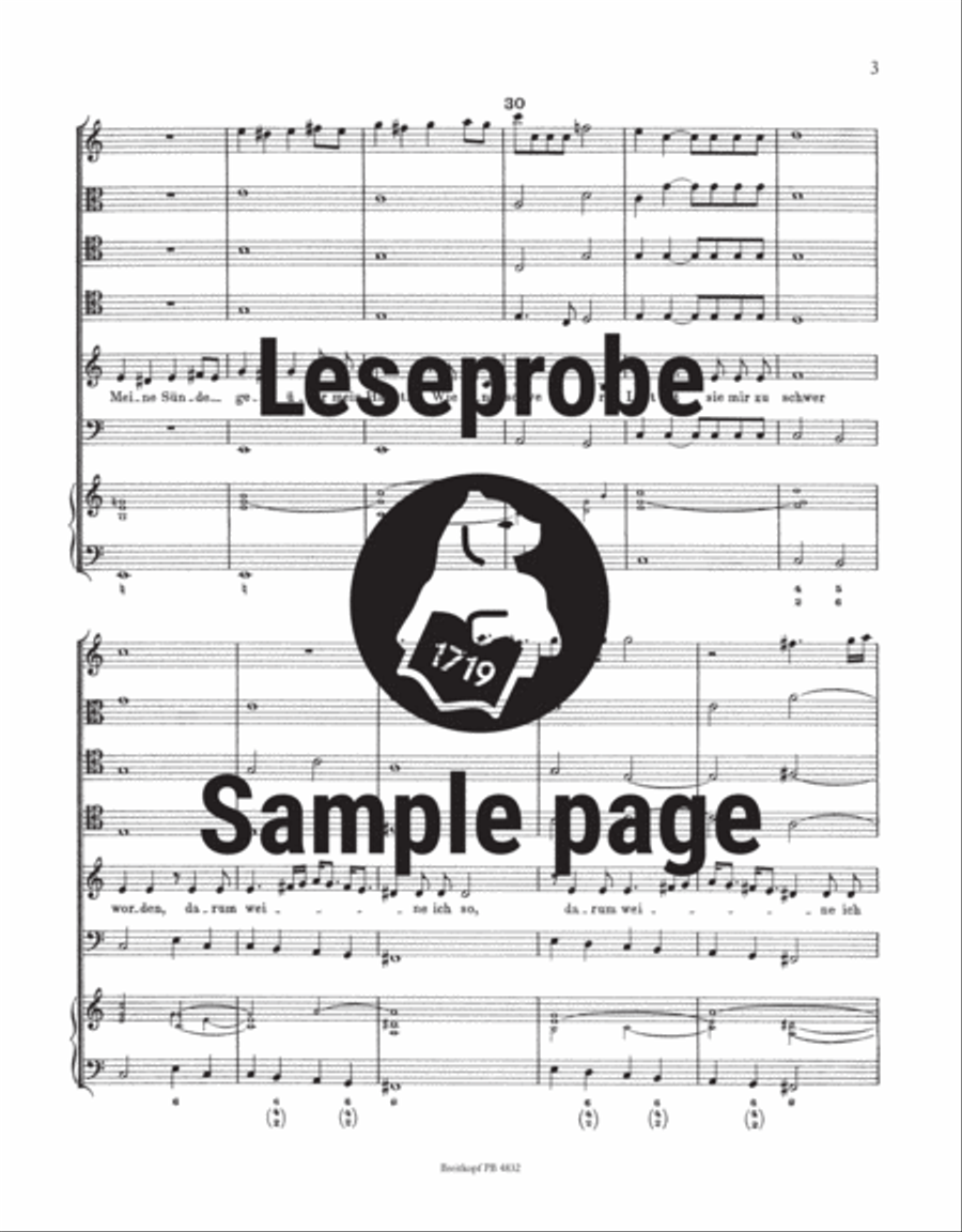 Lamento “Ach, dass ich Wassers gnug hätte” Orchestra scores gallery preview page 4