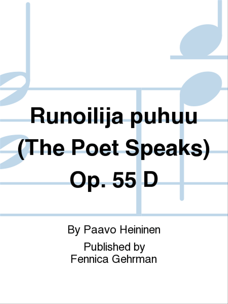 Runoilija puhuu (The Poet Speaks) Op. 55d Piano scores gallery preview page 1