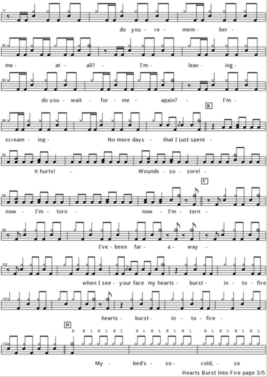 Hearts Burst Into Fire Drum Set scores gallery preview page 3