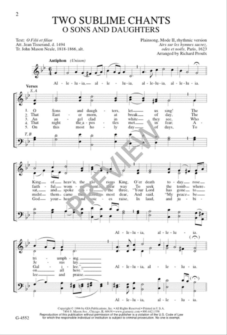 Two Sublime Chants 4-Part scores gallery preview page 2