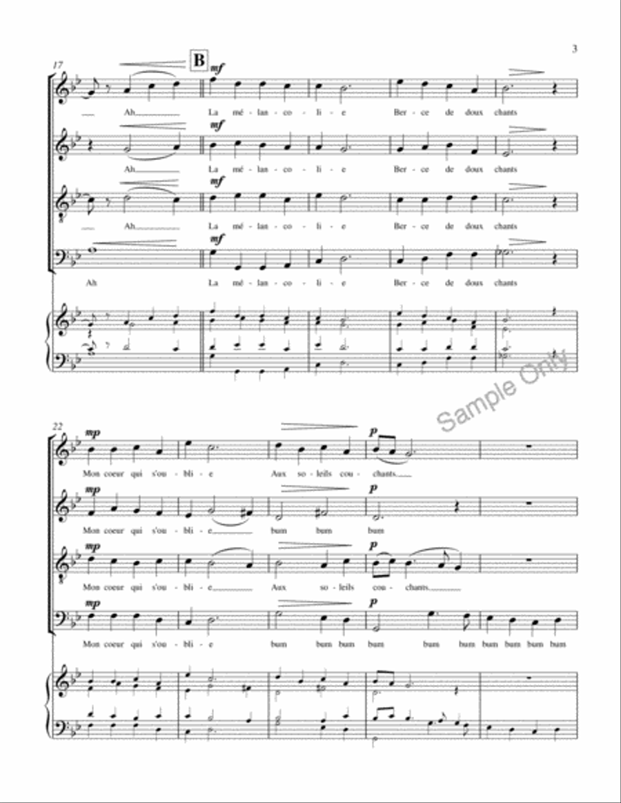 Soleils Couchants 4-Part scores gallery preview page 5