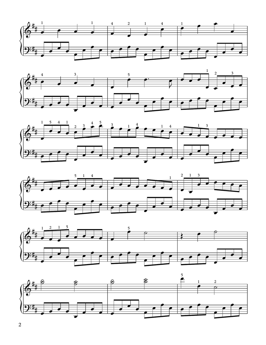 Canon in D (Pachelbel Canon) Easy Piano scores gallery preview page 2
